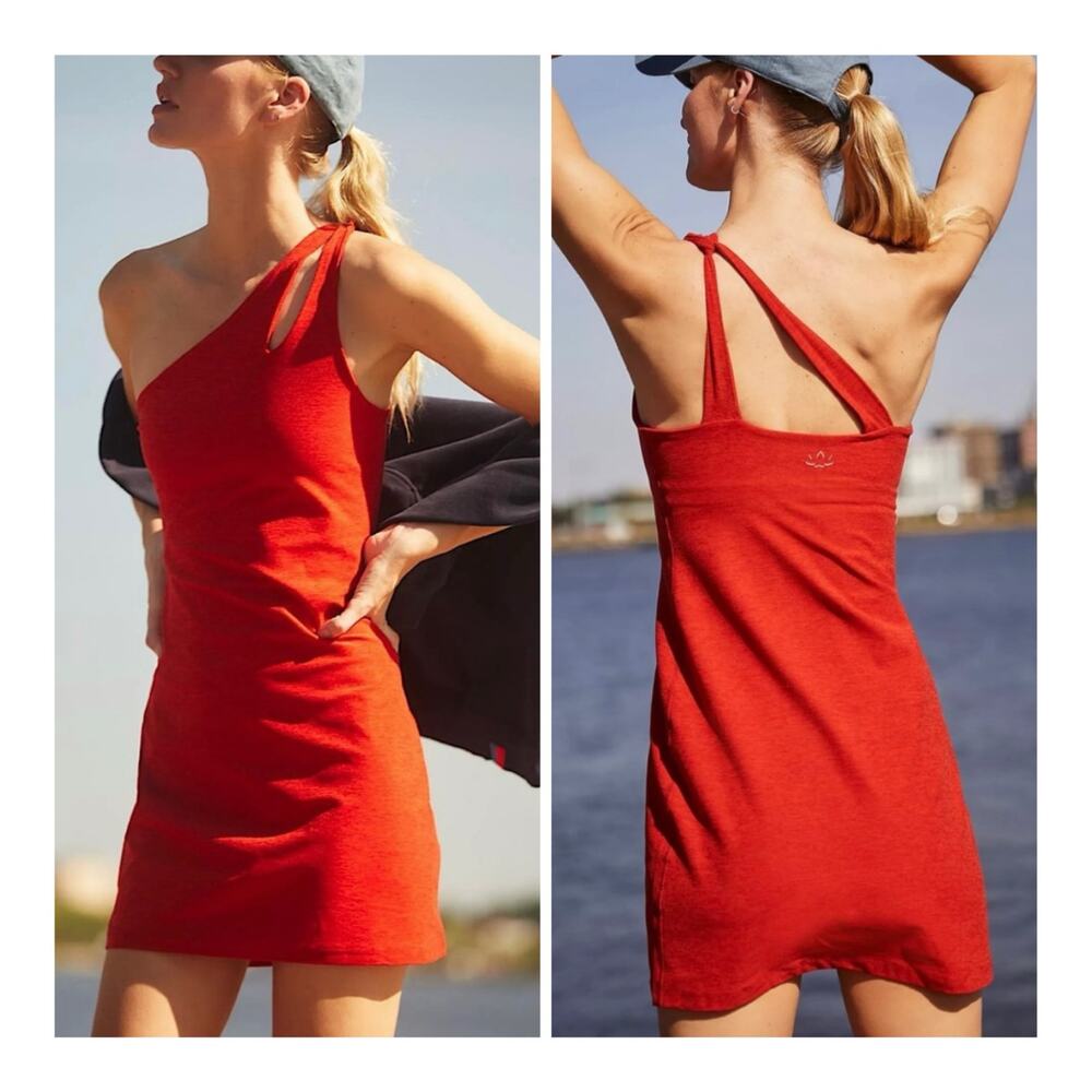 Beyond Yoga Spacedye Lost Your Mind One Shoulder Cut Out Athleisure Dress Medium